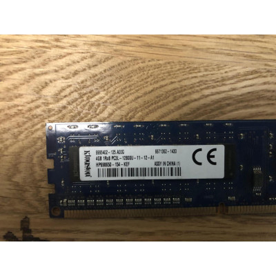 Оперативна пам' ять Kingston 4GB 1rx8 PC3L 12800U-12-A1 | Вживана